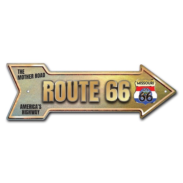 Route 66 Missouri Arrow Sign Funny Home Decor 24in Wide